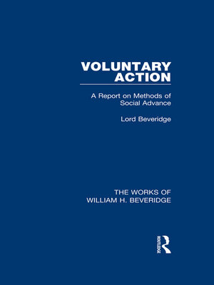 cover image of Voluntary Action (Works of William H. Beveridge)